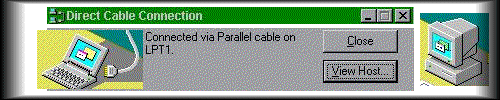 Spider Note:  This is an instructional page on connecting two windows 95 computers using direct cable connect DCC.