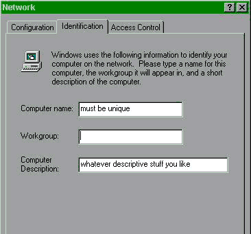 network panel/id tab/ make sure to have a unique computer name