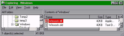 look in the windows directory and you'll see winsock.dll.  If not GREAT if so it will be overwritten